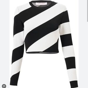Carolina Herrera Diagonal Stripe Cropped Jumper